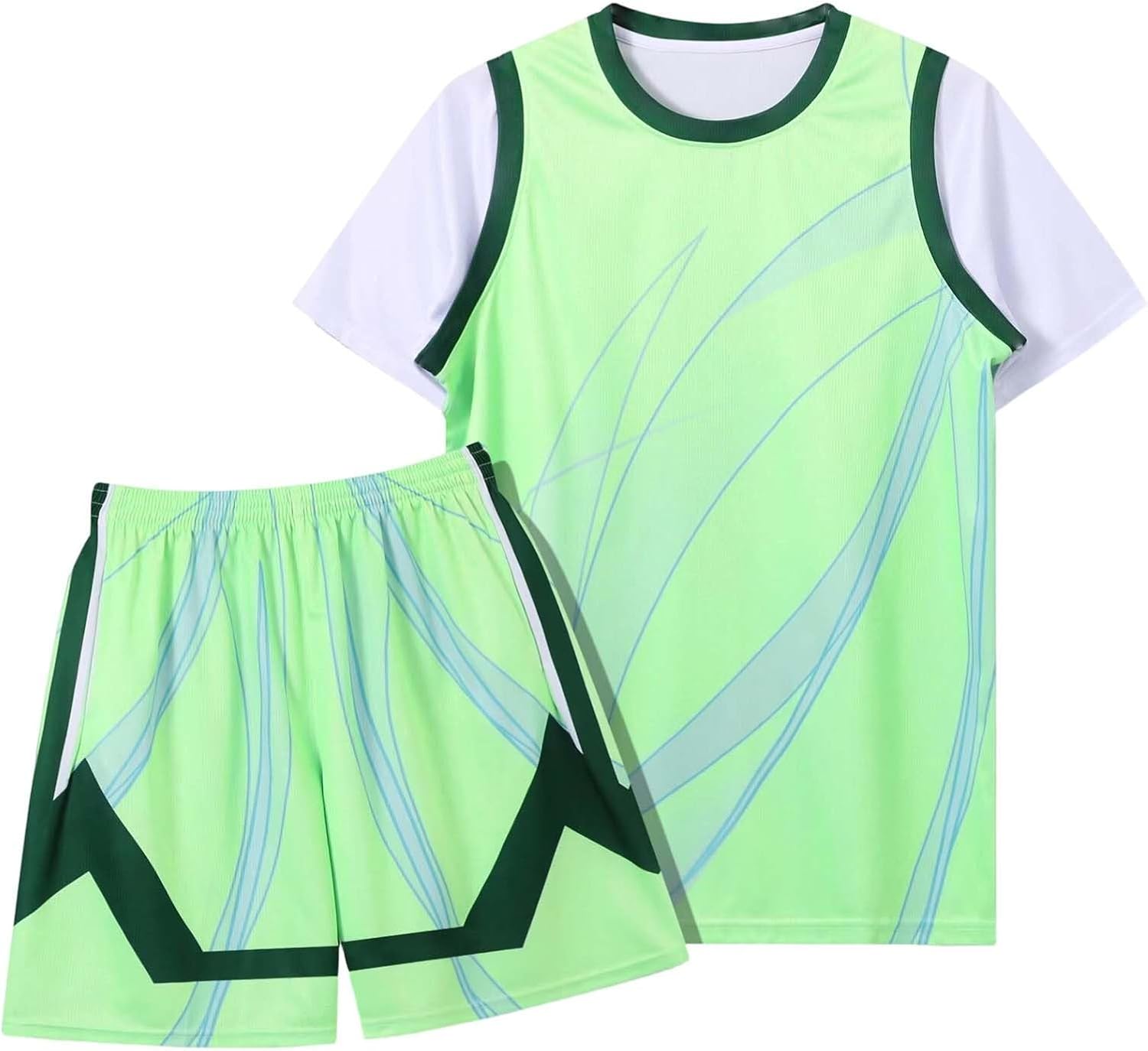 Boy Kids 2 Piece Workout Shorts Outfit Set Quick Dry Short Sleeve Top Elastic Waist Athletic Shorts Summer Playwear