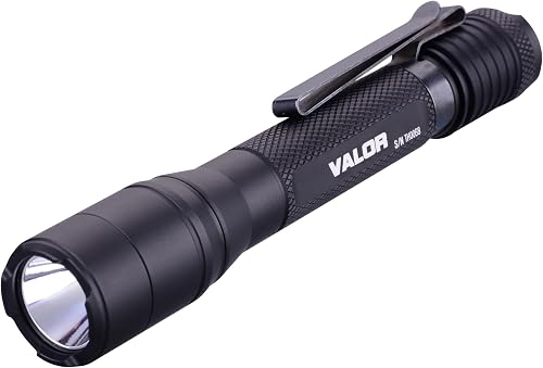 PowerTac Valor 800 Lumen Compact Flashlight, High-Performance EDC Light, 138m Beam, IPX8 Waterproof, Durable Aluminum Body, Pocket-Sized Tactical Flashlight for Everyday Carry(W/Clip)