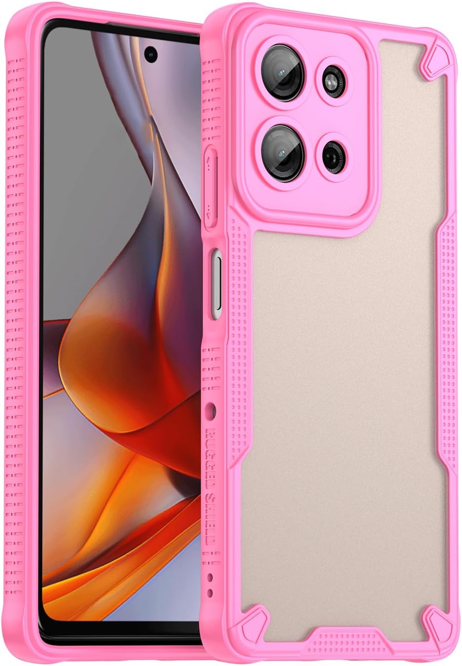 Etui na telefon Moto G75 5G, półprzezroczyste matowe tworzywo PC i obudowa z TPU do Motorola G75 5G, różowe