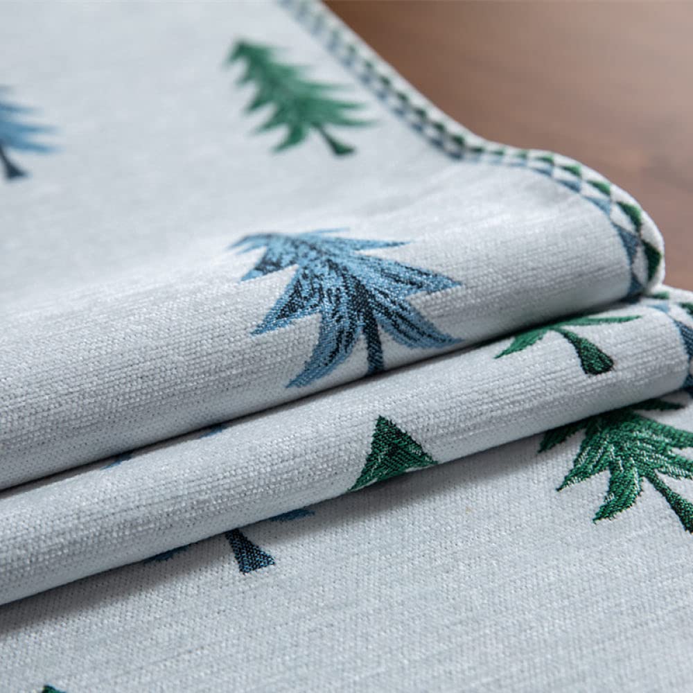 Camino Mesa,Camino De Mesa Azul Caminos De Mesa Navideños Fawn Print Tasselstablecloth para Sala De Estar Mesa De Comedor De Navidad Fiesta Decoración Navideña, 33X140Cm 4