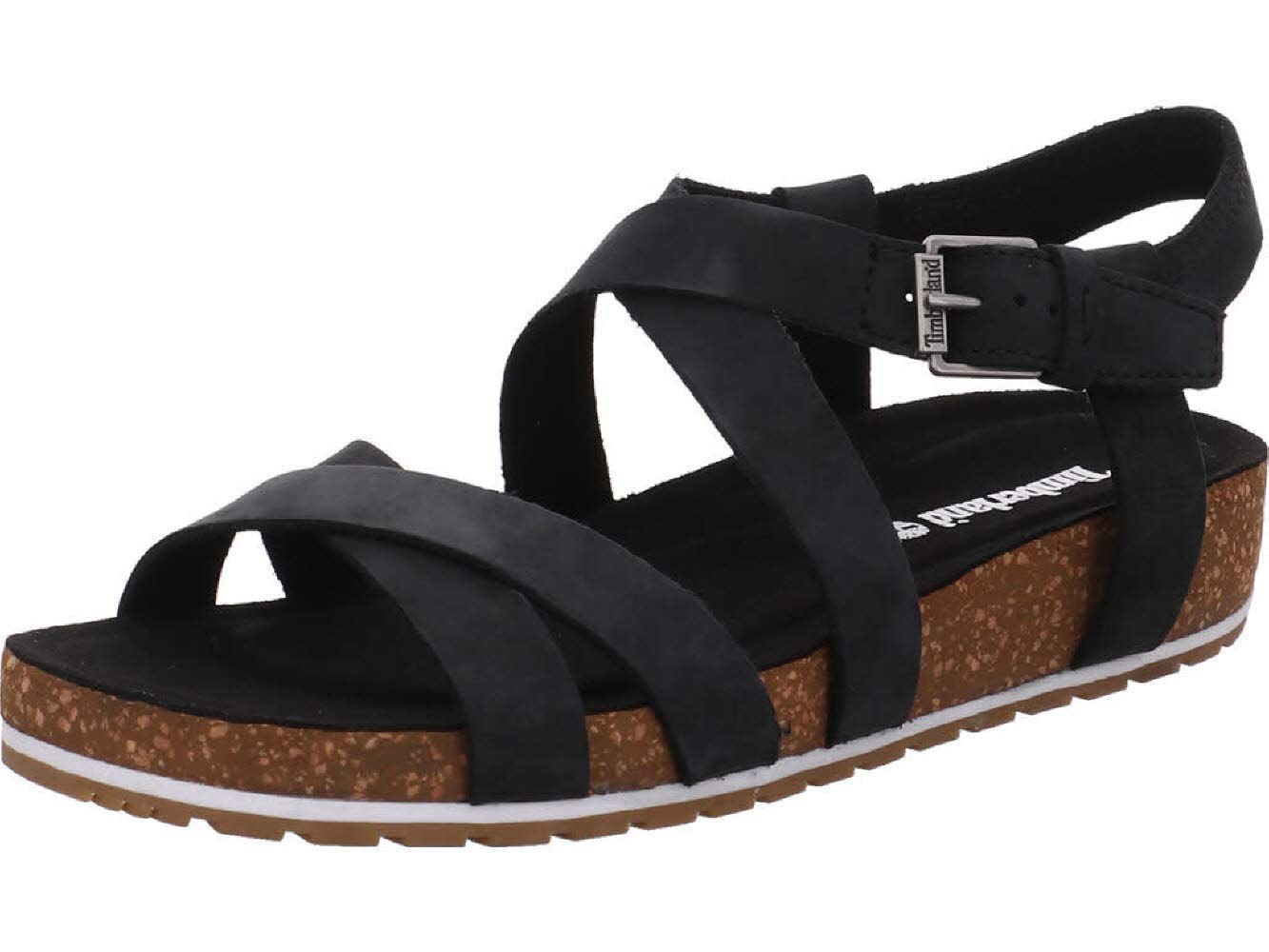 Timberland Para Mulher. TB0A1MR30151 SandáLias Malibu Waves Em Pele Com Tira No Calcanhar Preto (38 W), Couro, Plano, Fivela, Casual-image