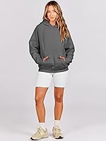 Vista 8 de ANRABESS - Sudaderas con capucha para mujer, sobre talla, de vellón de manga larga, modelo de 2024, para otoño