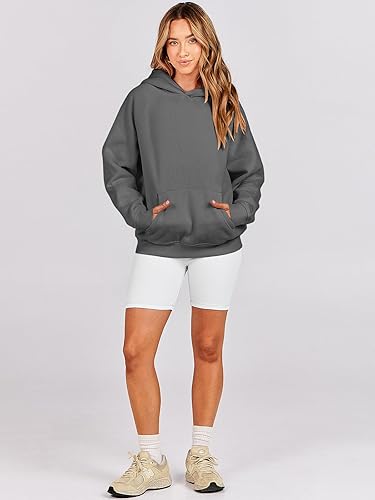 Miniatura 8 de ANRABESS - Sudaderas con capucha para mujer, sobre talla, de vellón de manga larga, modelo de 2024, para otoño