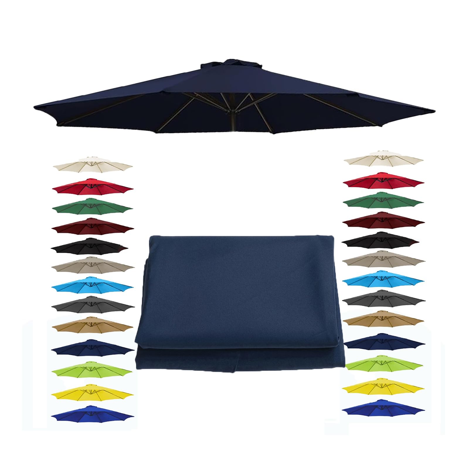 KDQRMVV 6-arm/8-arm parasol replacement cover for 2m/2.7m/3.5m cantilever parasol canopy
