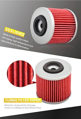 Miniatura 3 de 145 Filtro de aceite para Yamaha YFM700 Raptor 700 R 06-21  XVS650 V Star 650 Classic Silverado Custom 650 02-16, XV250 V-Star 250 08-22  XVS1100