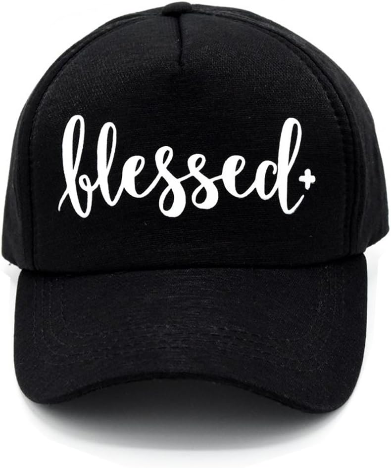 PumPumpz Personalized Blessed Plus Black Trucker Hat Style Baseball Cap Hat. (Blessed+)