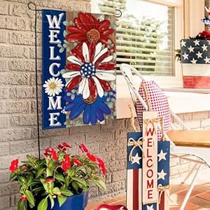 AVOIN colorlife Patriotic 4th of July Garden Flag 12x18 Inch Double Sided Outside, Floral Welcome Daisy Holiday Yard Outdoor Decoration AVOIN colorlife Patriotic 4th of July Garden Flag 12×18 Inch Double Sided Outside Floral Welcome Daisy Holiday Yard Outdoor Decoration