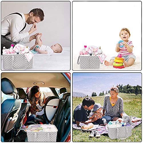 Baby Diaper Caddy Organizer for Baby Boy Stuff Newborn Essentials Must Haves - Baby Diaper Organizer Basket for Changing Table or Car Baby Shower Gifts Nusery Storage Bin Baby Registry Necessities Items - Thumbnail 4