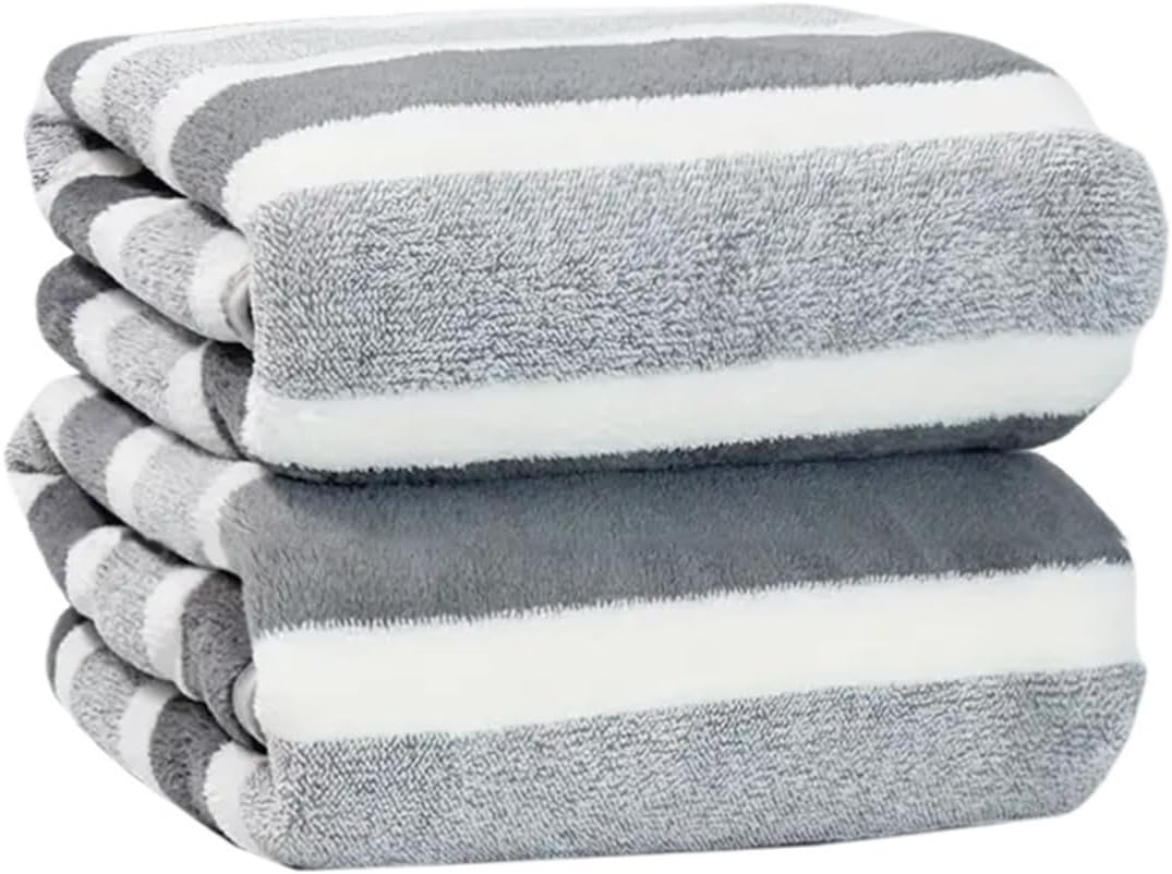 2pc Thickened Absorbent Bath Towel - Soft 70 * 140cm, Easy to Clean, Multi-Use as Face for Home Bathroom(Grey)