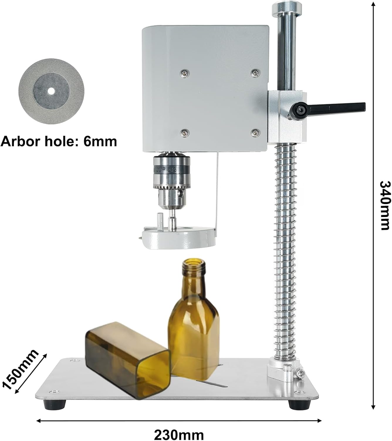 Upright Electric Bottle Cutter, Upgraded Bottle Cutting Tool Kit, DIY Machine for Cutting Wine, Beer, Liquor, Whiskey, Alcohol, Champagne, Bottle Cutter for Round and suqare or Special-Shape Bottle