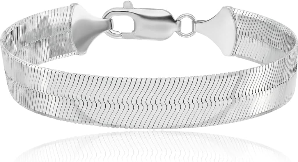 IceCarats 925 Sterling Silver 8.75mm Chunky Herringbone Chain Bracelet Polished