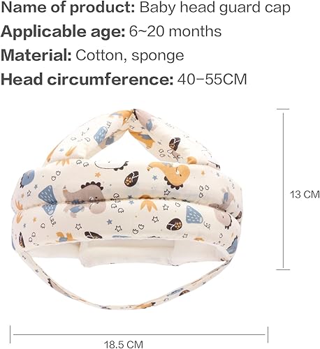 Miniatura 4 de Protector de otoño para bebé, casco de seguridad para gatear y caminar, protector de cabeza de bebé para niños y niñas (apto para 6 a 20 meses)