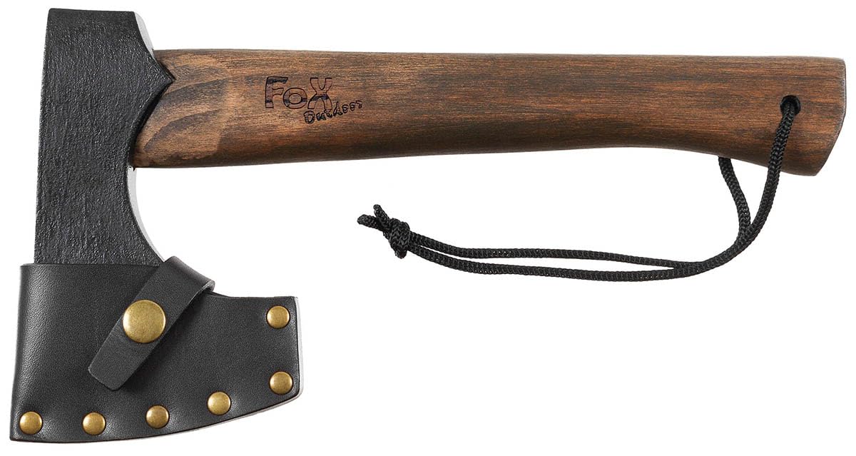 Fox Outdoor - Funda de cuero con mango de madera