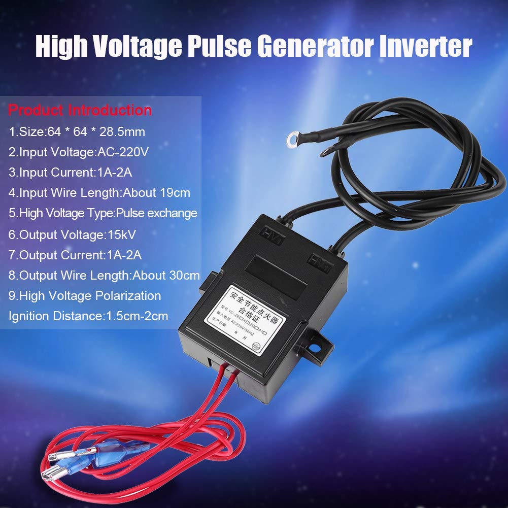 Générateur haute tension Allumeur continu Allumeur continu haute tension, AC 220V Module générateur haute tension Allumeur continu ≥12kV 1A-2A Assortiment de composants électroniques Pulse