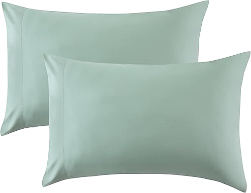 Bedsure Lyocell - Paquete de 2 fundas de almohada refrescantes con cierre de sobre, fundas de almohada de seda ultra suaves y transpirables para