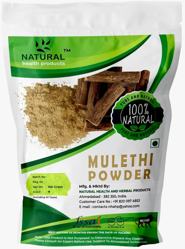 100g Mulethi powder for eating | Jeshthamadh | Yashtimadhu For Eating(Cough, Throat), Hair Care, Skin Care Skin Brightening, Face