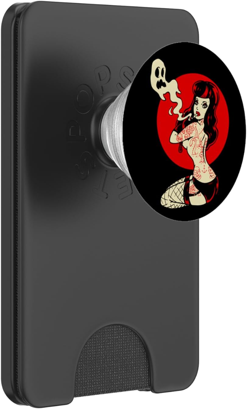 Horror Pinup Sexy Goth Girl Burlesque - Psychobilly Punk Art PopSockets PopWallet for MagSafe