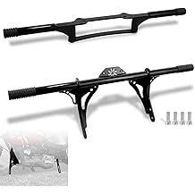 Highway Peg Crash Bar+ Passenger Footpegs Enginge guard for Harley Dyna with mid Control Models 2006-2017, for Street Bob FXDB/I Fat Bob FXDF Low Rider FXDL/I Wide Glide FXDWG/I,Gloss Black