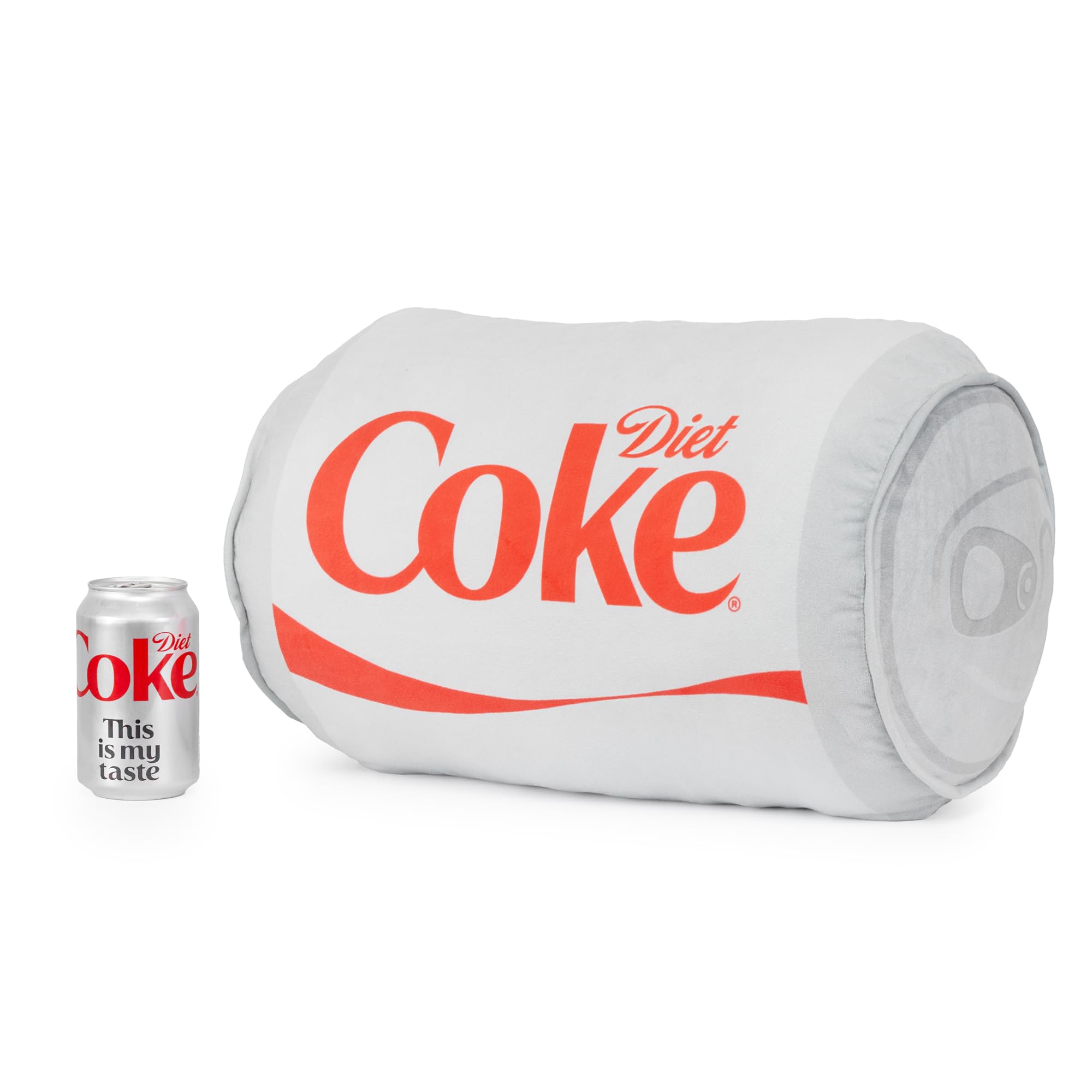 Official Diet Coke Plush Pillow – Soft 40cm Silver Can Throw Pillow, Officially Licensed Coca-Cola Merchandise, Retro Decorative Cushion for Home & Office