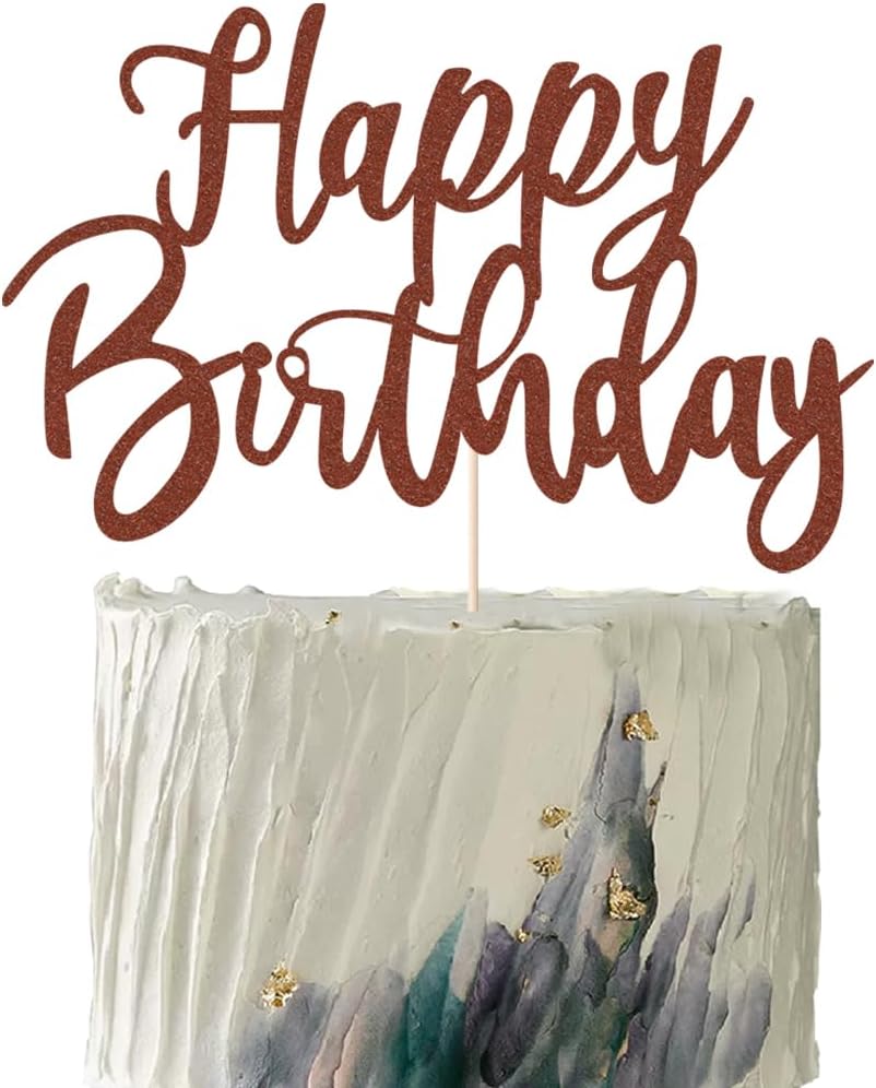 Handmade Glitter happy birthday Cake Topper