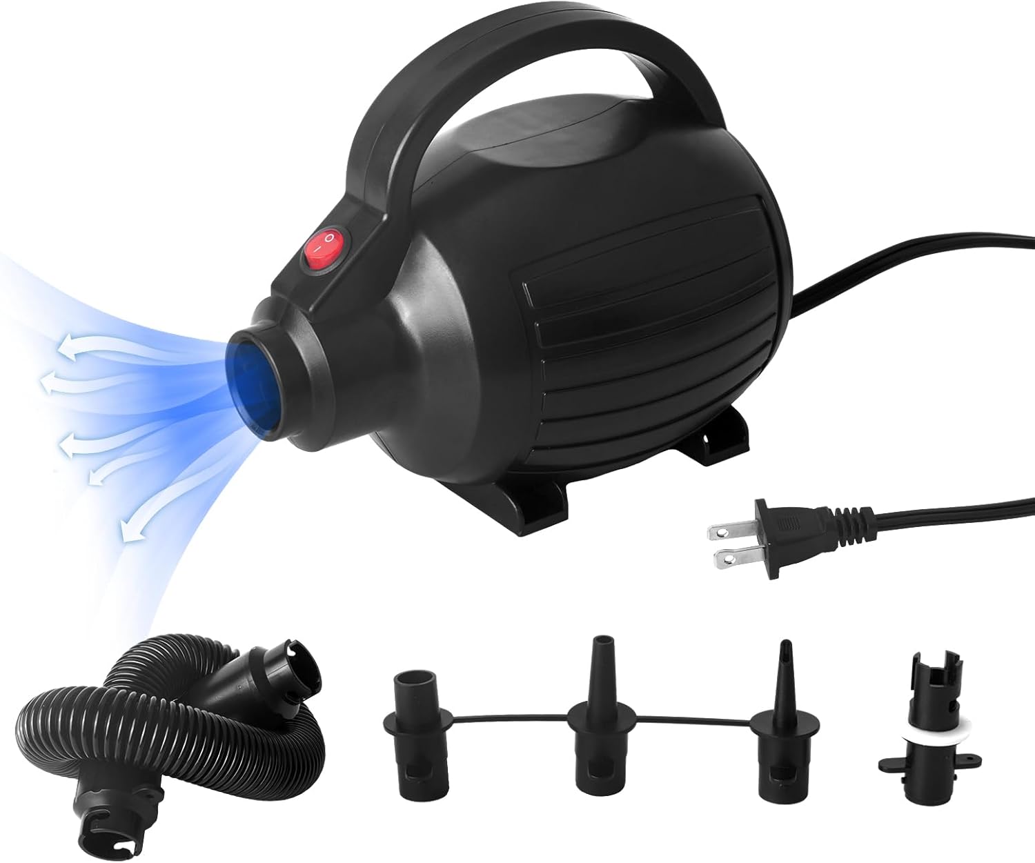 Bomba eléctrica para inflables, bomba de colchón de aire de llenado rápido para cama de aire, piscina, juguete, balsa, inflador, CA 110-120V, bomba