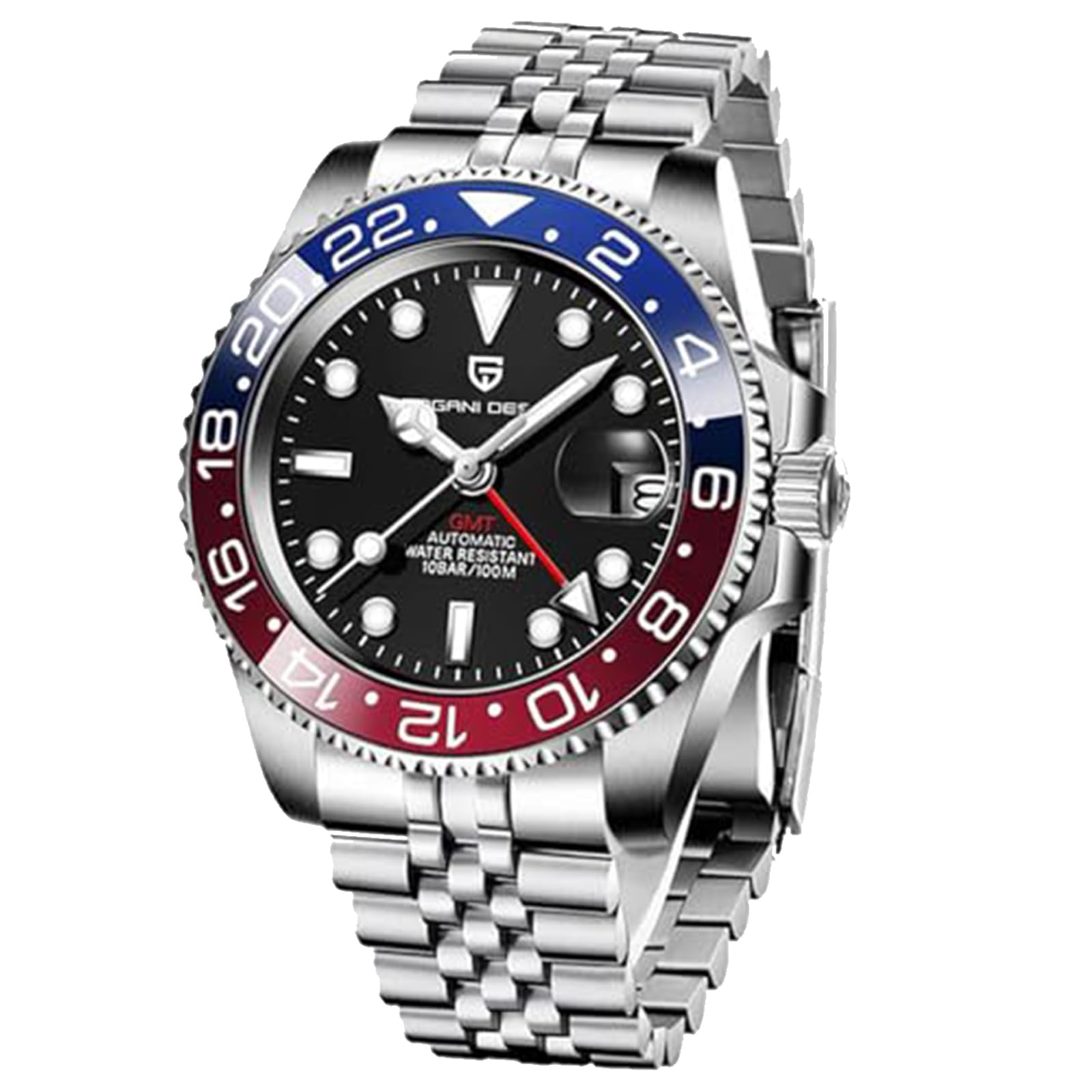 Pagani Design Watches for Men Automatic GMT Watch Japan NH34 Movement Sapphire Glass Stainless Steel 40MM Super Luminous Waterproof Wrist Watch