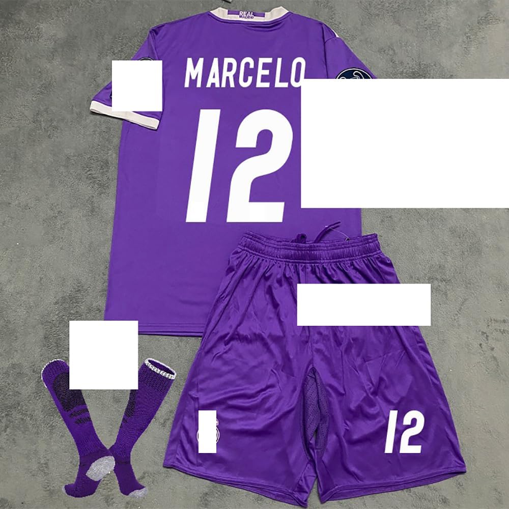 Amazon.co.jp: クリスティアーノ・ロナウド レトロユニフォーム サッカー セルヒオ・ラモス トニ・クロース レアル・マドリード 16-17  アウェイ 非公式 ファン衣装 レプリカユニフォーム プレゼント 半袖 長袖 上下セット ソックス付き 記念品 (イスコ（長袖セット）,L ... クリスティアーノ・ロナウド レトロユニフォーム サッカー セルヒオ・ラモス トニ・クロース レアル・マドリード 16-17 アウェイ