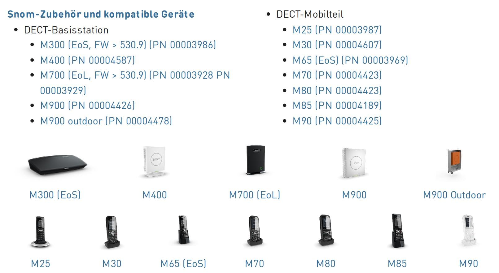 Snom M6 DECT-Repeater, Wideband-Audio, 50m Reichweite, M300/M400/M900, Weiß