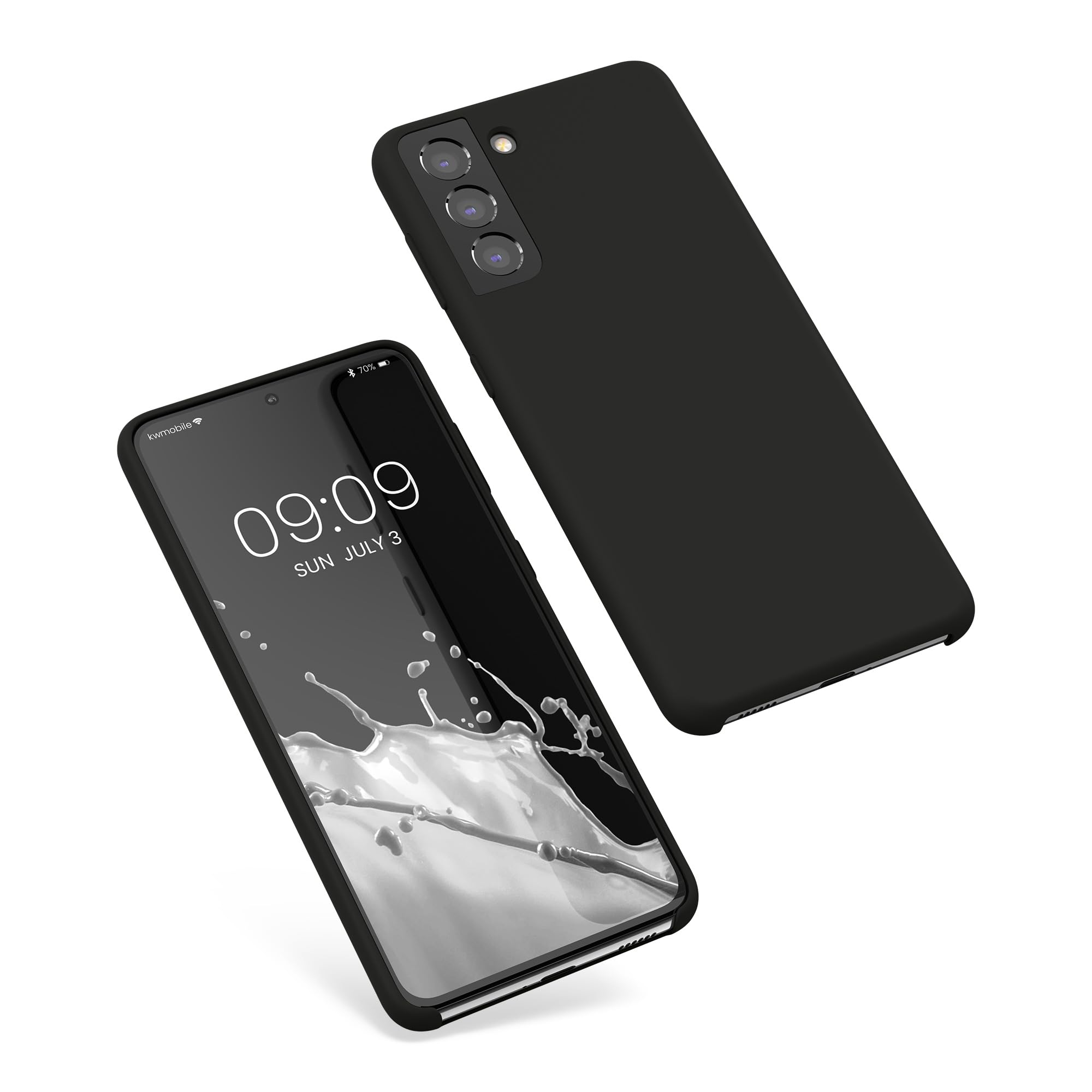 kwmobile Case for Samsung Galaxy S21 Case - Soft Cover - Shockproof Silicone - Wireless Charging Dark Grey — view 8