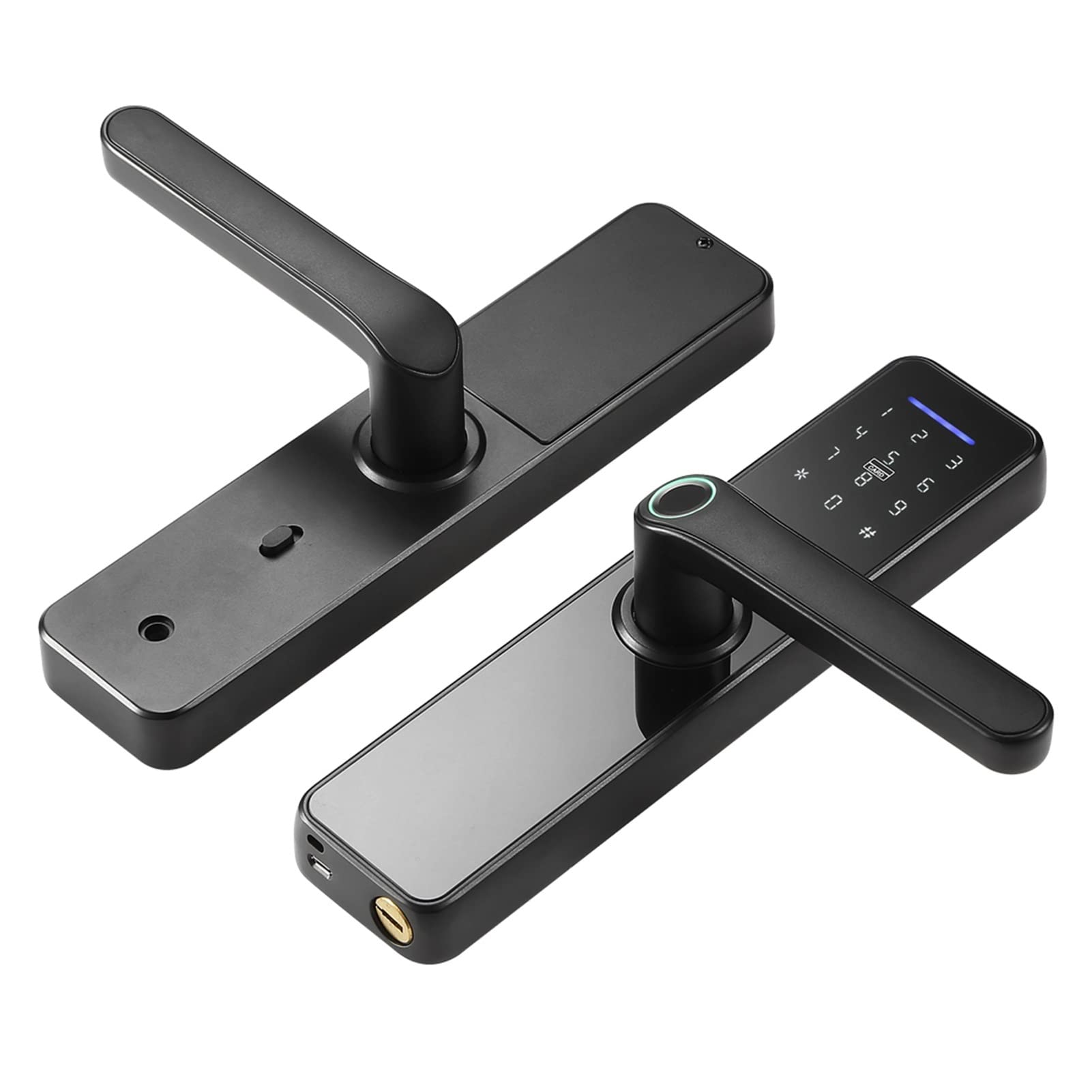 VChics Serratura intelligente per porte, WI-FI Blocco elettronico interno di impronta intelligente carta password digitale serratura dell'ufficio for inquilini casa dell'hotel(Gold)