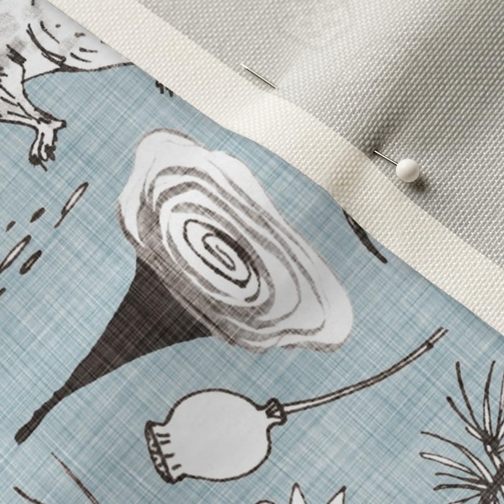 Spoonflower Fabric - Forest Duck Egg Blue Garden Squirrel Woodland Adventure Hiking Pine Printed on Upholstery Velvet Fabric Fat Quarter - Upholstery Home Decor Bottomweight Apparel