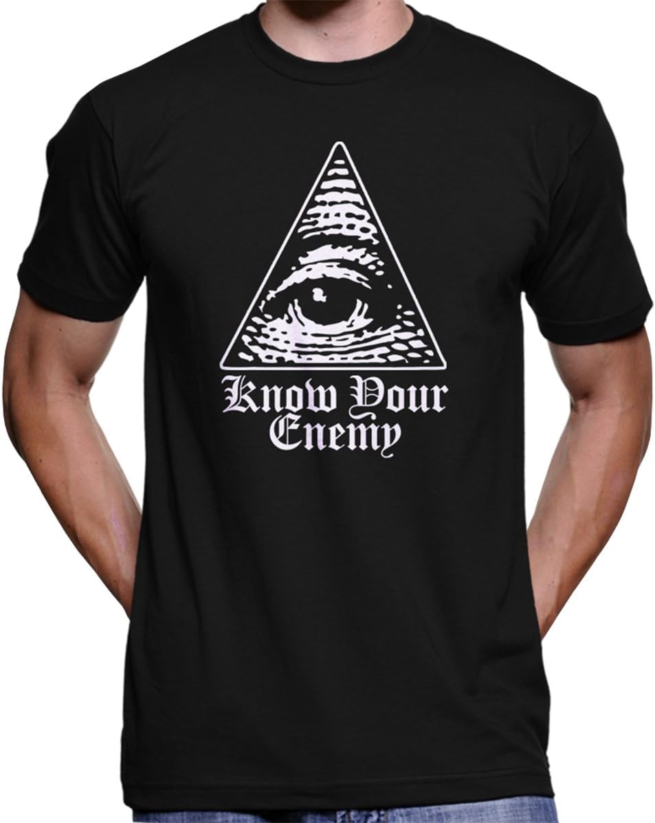 All Seeing Eye Know Your Enemy T-Shirt - New World Order NWO Illuminati Conspiracy Bilderberg Freemason Pyramid of Horus