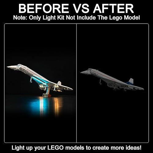 Miniatura 2 de Kit de luz LED mejorado para Lego Airbus Concorde juego de construcción, compatible con el modelo Lego 10318, idea de regalo para adultos,