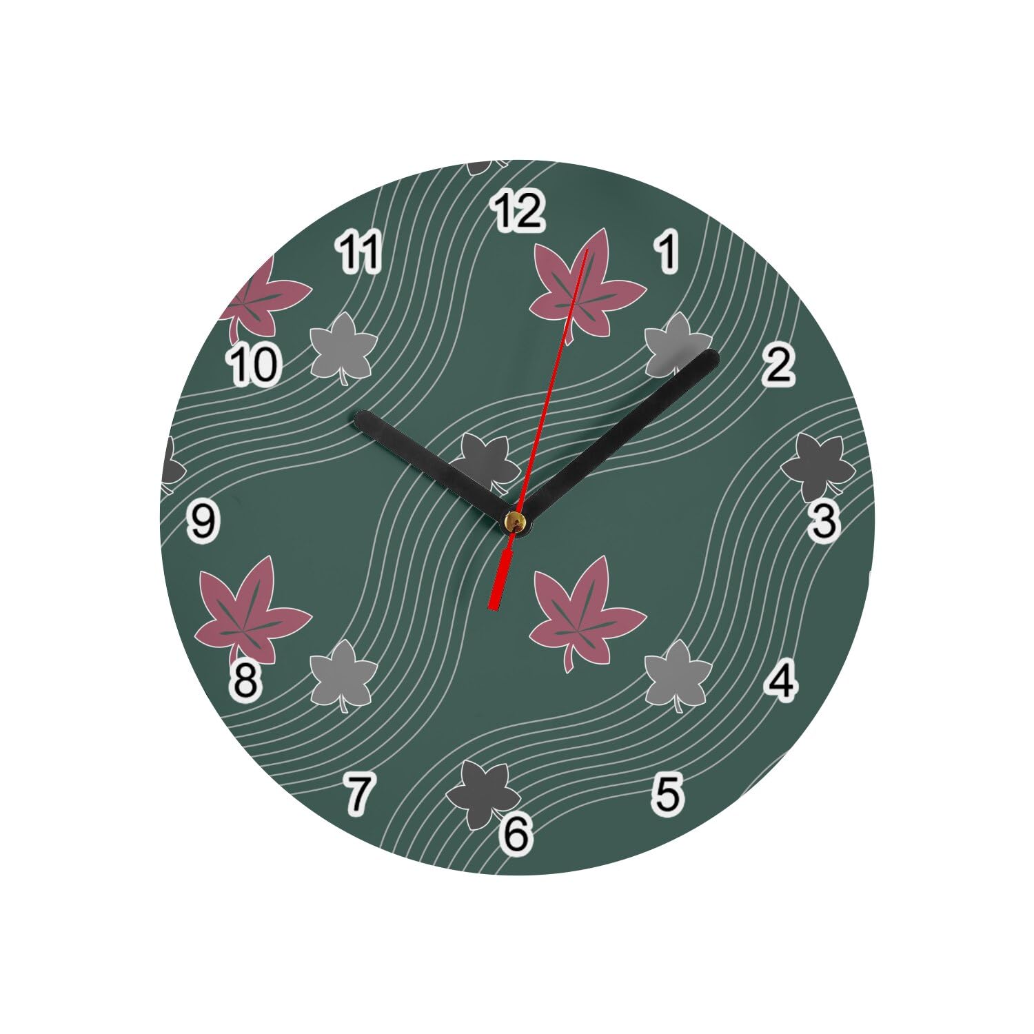 Horloge murale en verre Fabulous motif japonais vert de 20 cm pour cuisine
