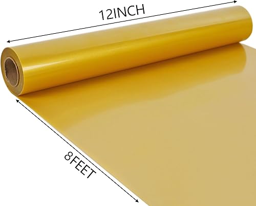 Miniatura 2 de Rollos de vinilo dorado termoadhesivos  Vinilo HTV brillante de 12 pulgadas x 8 pies para camisetas