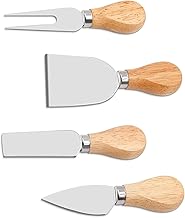 Cheese Knife Set, 4 Pcs Stainless Steel Cheese Knife Include 1 Cheese Knife, 1 Cheese Shaver, 1 Cheese Fork and 1 Cheese Spreader for Cutting Cheeses,Formaggio