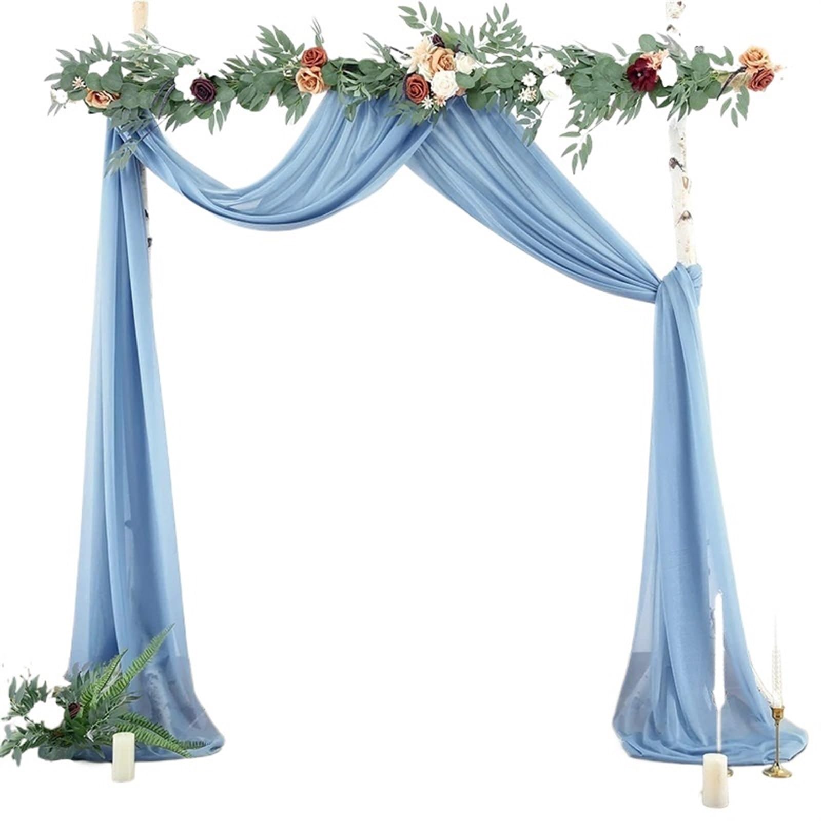Rideaux D'Arche De Mariage Arc de mariage en mousseline de soie drapé tissu arc de mariage rideaux pure toile de fond rideau for cérémonie de mariage fête décorations extérieures Pour Les Mariages(Dus