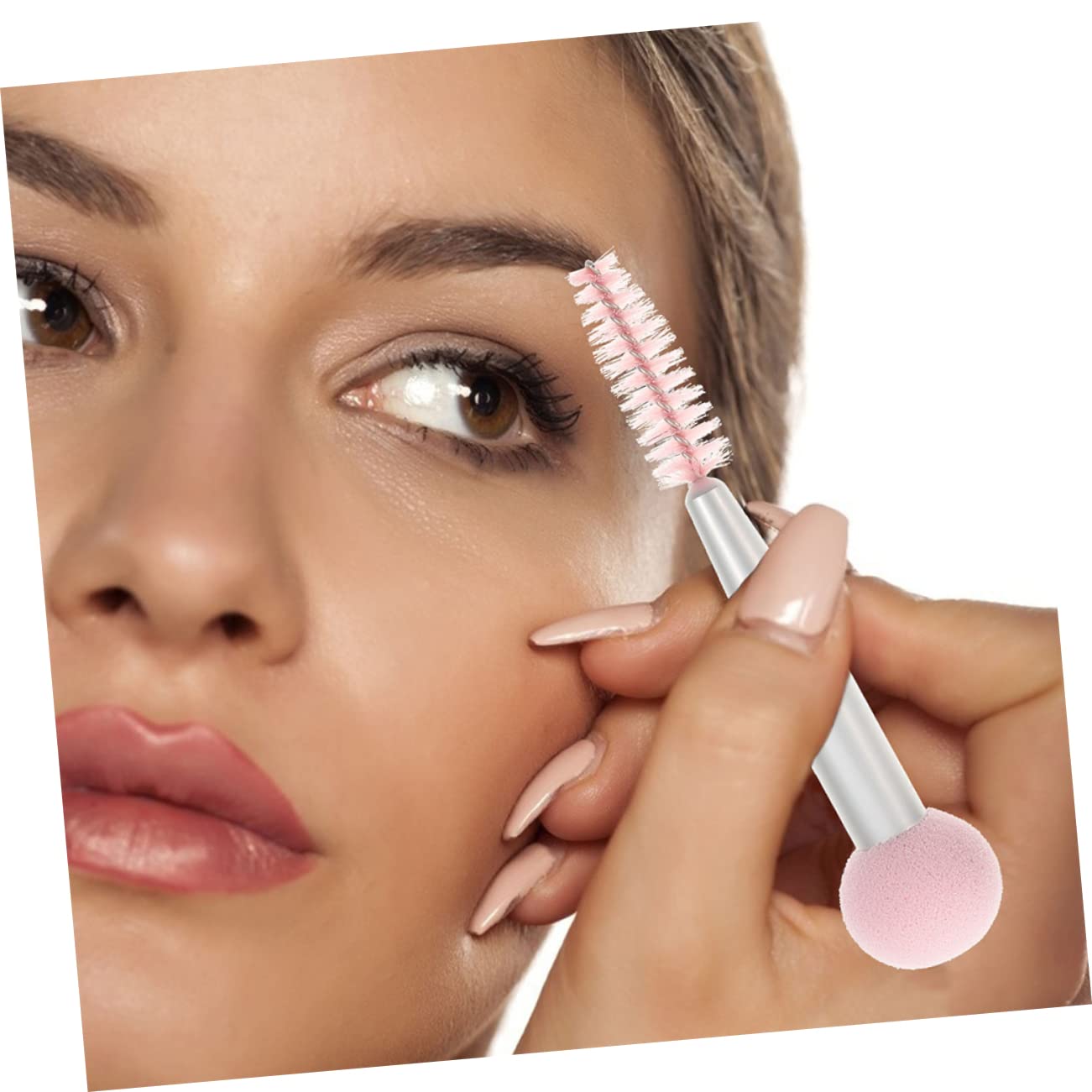 PACKOVE 6Pcs Double Head Makeup Brush with Eyebrow and Eyelash Applicators Versatile Sponge Makeup Tools for and Professional and Sponges