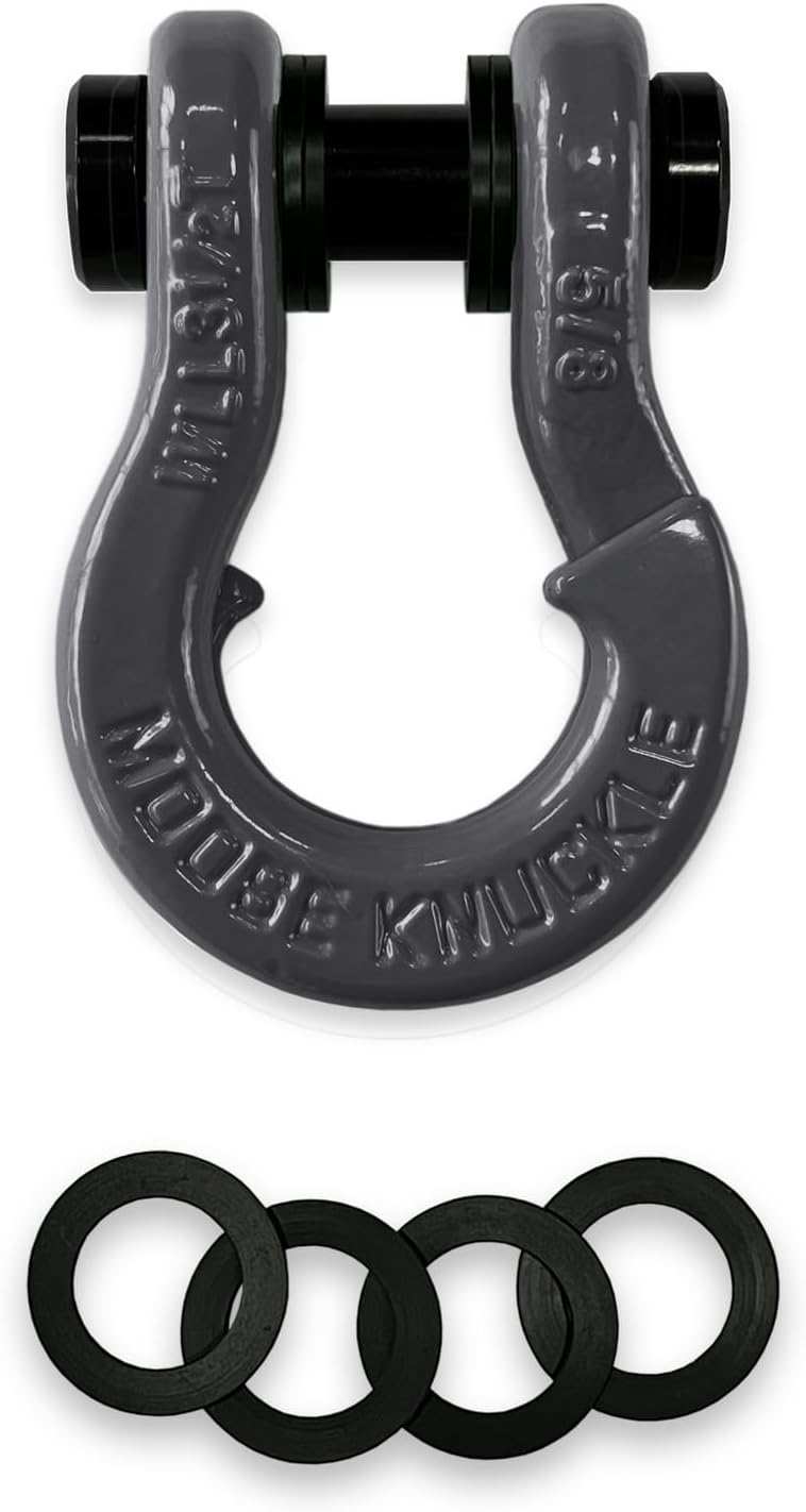 Moose Knuckle Offroad Jowl Split Shackle - 5/8' | 7,000lbs Capacity - Forged Carbon Steel Shackle Fits Any 1.25 or 2.0 inch Tow Receiver Hitch Mount with 3/4' Pin - Gun Gray
