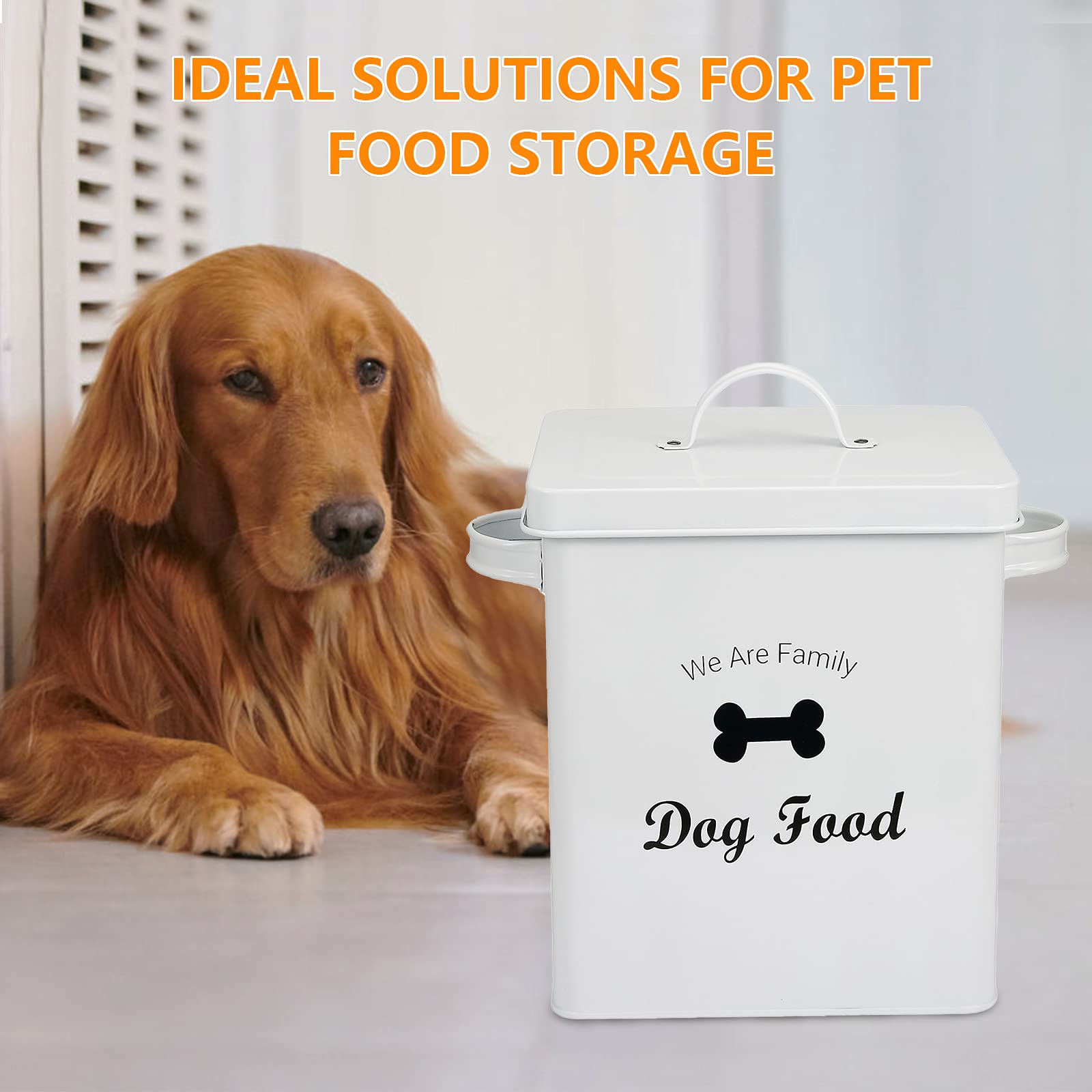 Pethiy Cajas de Almacenamiento de Alimentos seco para Perros,Mascota Contenedor para Comida con Tapa, Cuchara de Servir incluida,Capacidad de 2.3kg