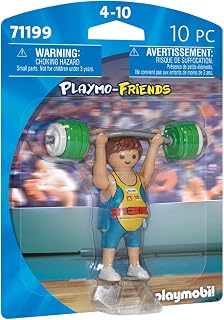 PLAYMOBIL-HALTEROPHILE Halterófilo Levantador de Pesas 71199, Color Verde, Small