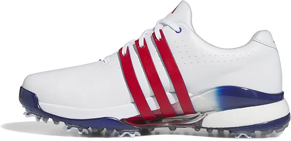 adidas Men's Tour360 24 Golf Shoes, Footwear White/Better Scarlet/Royal Blue, 11.5