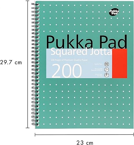 Miniatura 3 de Pukka Pad, Paquete de 3 libros Jotta metálicos cuadrados, tamaño A4, 11.7 x 9.1 in, cuaderno encuadernado con papel de 80 GSM, cuenta con márgenes