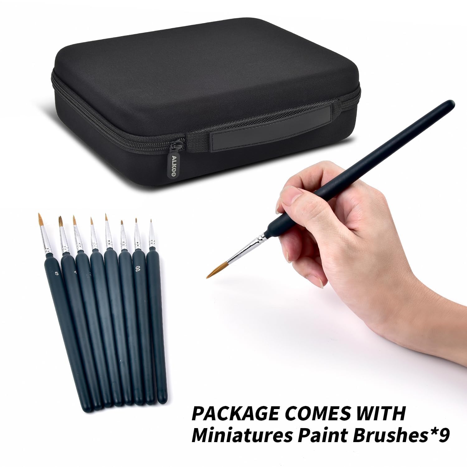 ALKOO Model Paint Storage Case Compatible with Testors Paint Set, 42PCS Paints Organizer Carrying Bag Holds Bottles with 9 Fine Detail Miniatures Brushes, Enamel Container (Grey)