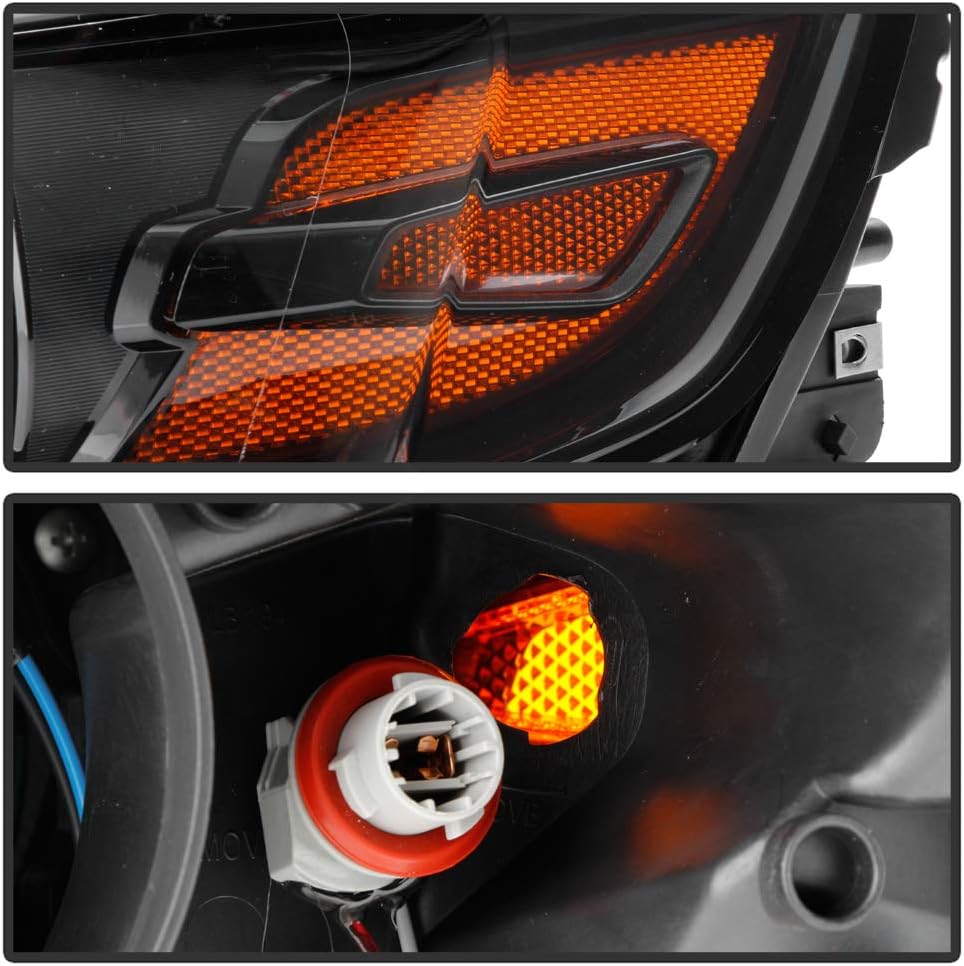 ACANII - For [Halogen Model] 2014-2020 Chevy Impala Black Housing Projector Headlights Headlamps Assembly Set Left+Right