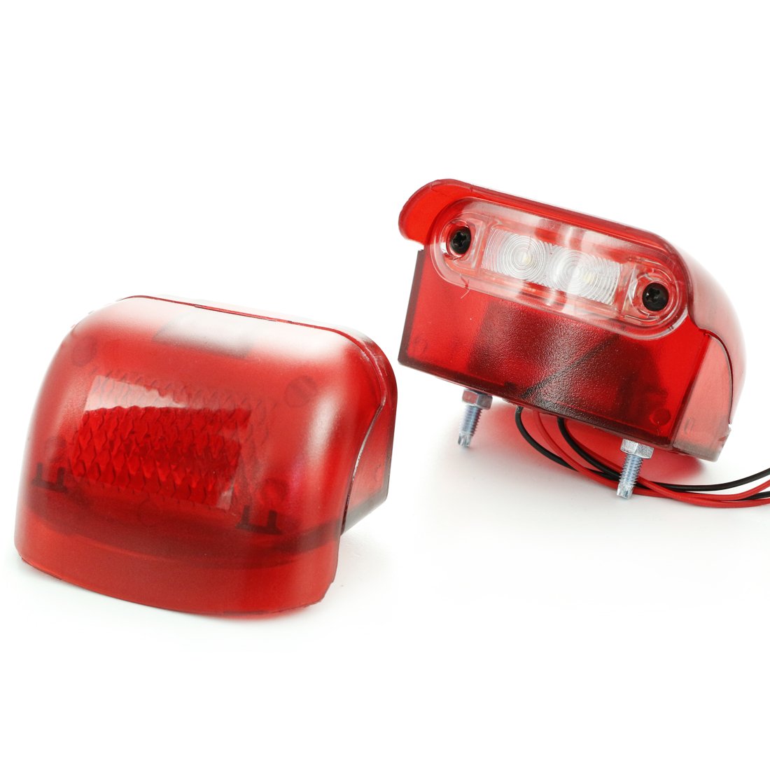4 X LED Lampes de plaques d'immatriculation arrière + Marker lamps pour camion remorque Chassis Bus caravane double fonction