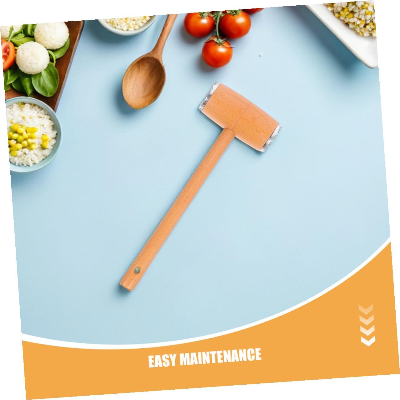 2pcs Dual-sided Meat Tenderizer Mallet, Beech Wood Kitchen Meat Hammer for Steak and Poultry Tenderizing, Manual Food Mallet Pounder Tool for Home Cooking