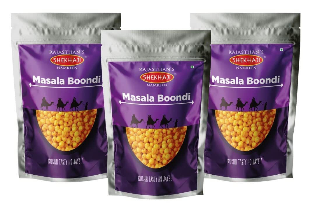 Shekhaji Masala Boondi 600gm (Pack Of 3, 200Gm Each) | Raita Boondi Snacks | Masala Boondi Spicy & Crunchy Snacks | Rajasthani Masala Boondi | Charkhi Boondi | Masala Bundi (B0C573PLF5) Amazon Price History, Amazon Price Tracker