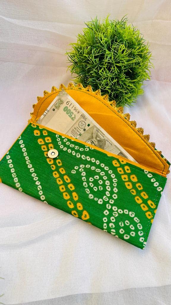 RDK SON'S Women's Ethnic Bandhani Pattern Clutch Purse Bag, Indian Wedding Gift, Purse for Gifting, Potli for Party, Return Gifts, Shagun Pouches for Girls 4