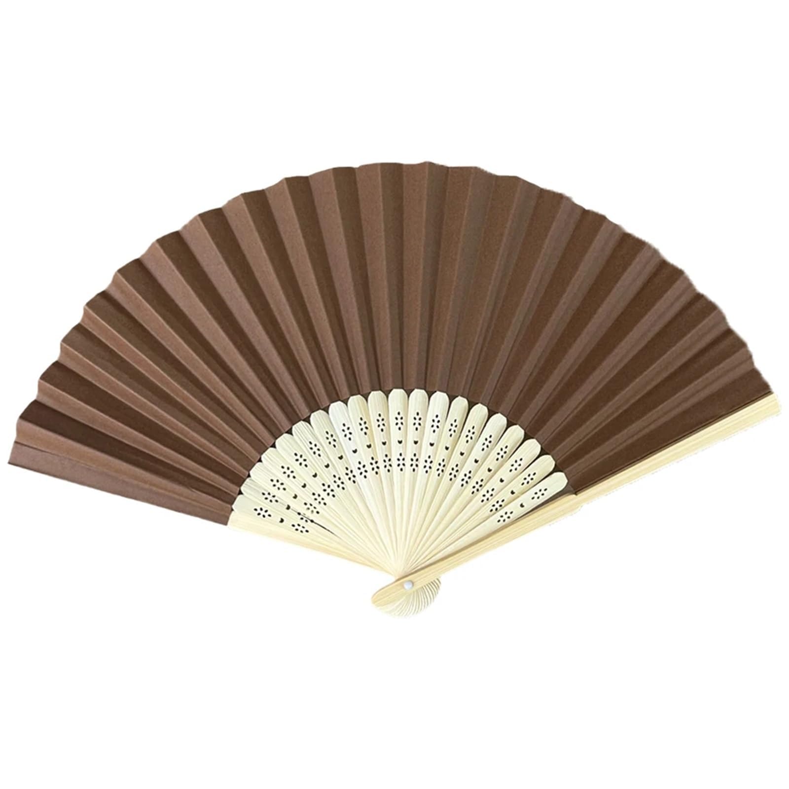 Cqahdsevf Brown Paper Foldable Hand Fan